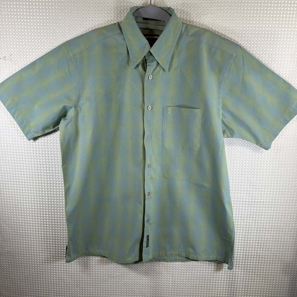 Guy Laroche Paris Mens Green Striped Button down Shirt